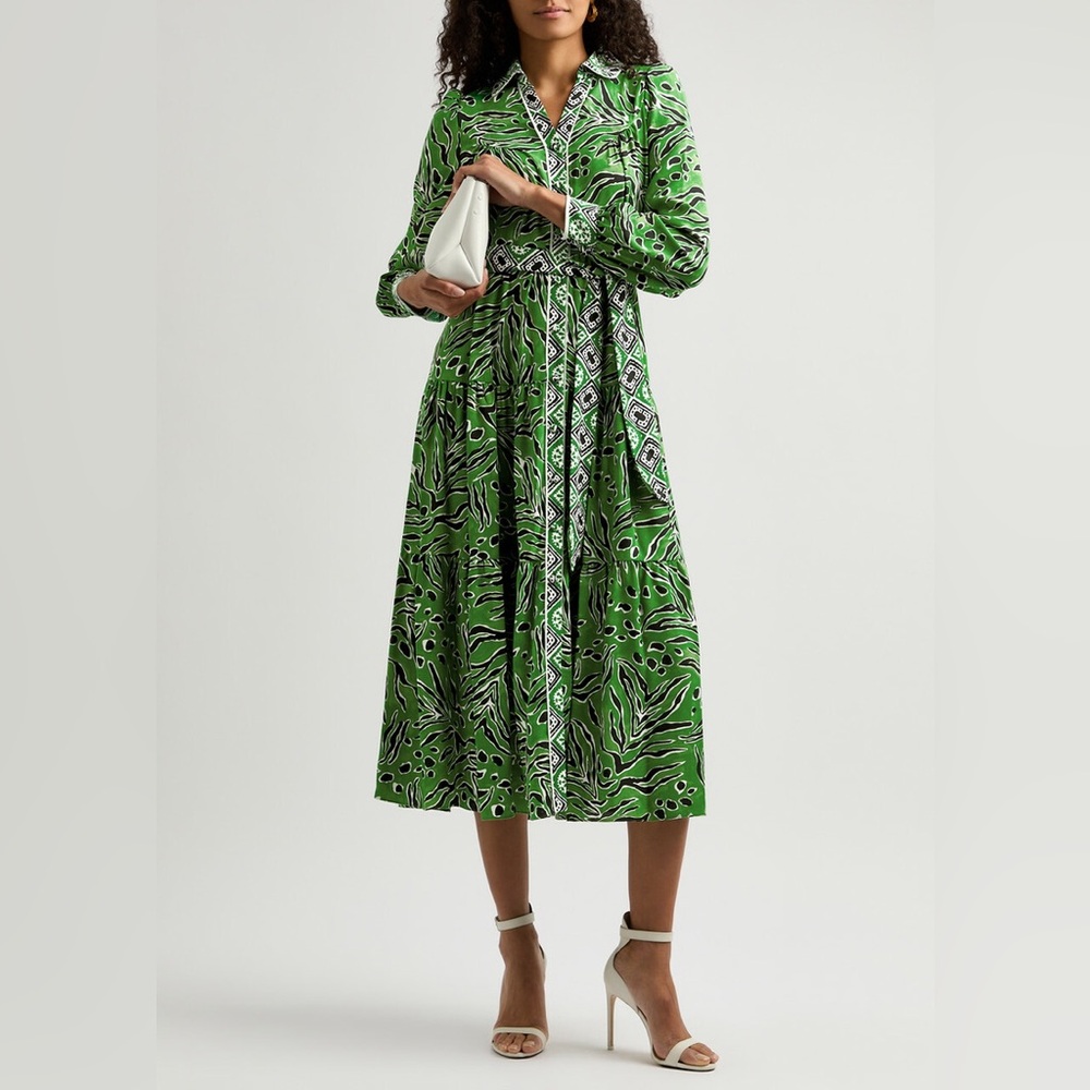 Diane Von Furstenberg Alea Printed Crepe Midi Dress